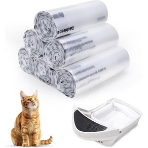 150 Pack Heavy Duty Self-Cleaning Litter Box Liners, Compatible with Litter-Robot 3/4, Extra Thick Waste Drawer Liners, 9-11 Gallons of Capacity, Easy to Empty