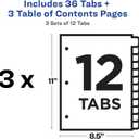 Avery Dividers for 3 Ring Binders, 12 Tabs per Set, Customizable Table of Contents, Multicolor Tabs, Great for Organizing Reports, Projects, and More (3 Sets of 11073)
