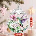 Stained Glass Ornament, Christmas Ornament, Hanging Ornaments for Home Decor & Christmas Tree Ornaments Exquisite Holiday Decor, Perfect Hummingbird Gifts, Xmas Gifts & Holiday Present - Hummingbird
