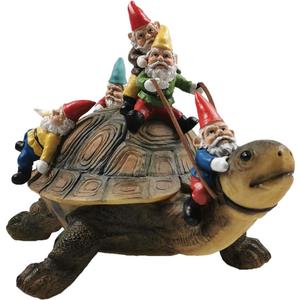 Sunthus Garden Gnome Turtle Statues Yard Art Resin Figurine Decorations Outdoor Garden Dcor (Brown)