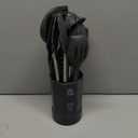 AOTHOD Silicone Cooking Utensils Set - 446F Heat Resistant Kitchen Utensils,Spatula Sets,Turner Tongs,Spoon,Kitchen Utensil Gadgets Tools Set for Nonstick Cookware,Dishwasher Safe BPA Free (Gray)