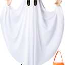 Ghost Costume for Kids,Toddler Ghost Costume with Pumpkin Bag,Spooky Halloween Costumes Boys Girls Cosplay Dress Up