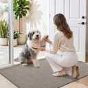 DEXI Thin Door Mat Indoor Entrance 48x72, Non Slip Entryway Mat, Gray Linen