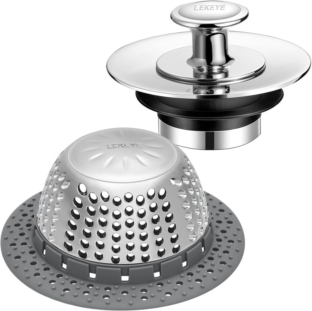LEKEYE Shower Drain Hair Catcher | Bathtub Stopper/Shower Drain Cover/Drain Protector for Bathtub and Bathroom