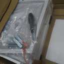 Furnulem White Nightstand with 3 Drawers and 2-Tier Shelf, Small Night Stand End Table Side Furniture, Fabric Storage Organizer for Bedroom, Closet, Hallway, Nursery, Sturdy Steel Frame, Wood Top