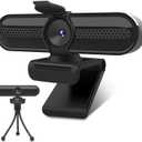 2K Webcam, FHD Computer Streaming Camera with 2K/30fps, 1080P/60fps, Autofocus, Dual Noise-Cancelling Microphones and Tripod, for Computer/Zoom/Skype/Teams/Laptop/MacBook/Windows