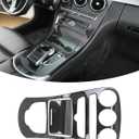 Center Console Gear Shift Panel Frame Cover Trim, Carbon Fiber Pattern Style, Interior Decoration Accessories for Mercedes Benz C GLC Class W205 2015-2018 (W205 with Clock)