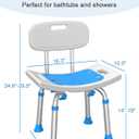 HOMLAND Shower Chair for Inside Shower with Removable Back, 400 lbs Heavy Duty Bath Seat for Bathtub, Safety Bath Stool for Seniors and Disabled
