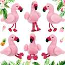 Skylety 6 Pieces Mini Flamingo Stuffed Animal Plush Toys 5 Inch Flamingo Party Favors Valentine Day Gift Hanging Ornaments Keychain Decorations for Women Birthday(Rose Red)