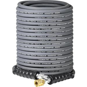 YAMATIC 3/8" Pressure Washer Hose 100 FT with Stainless Steel Quick Connect