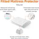Amazon Basics Waterproof Mattress Protector, Bed Bug and Dust Mite Barrier, King, White