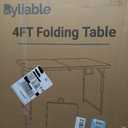 Byliable Folding Table 4 Foot Portable Heavy Duty Plastic Fold-in-Half Utility Table Small Indoor Outdoor Adjustable Height Folding with Carrying Handle, Camping and Party,White | Portable, Heavy Duty, Fold-in-Half, Indoor Outdoor, Adjustable Height, Folding