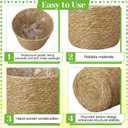 4 Pcs Straw Plant Baskets Indoor Rattan Woven Flower Baskets with Plastic Liner, Cattail Plant Planter for Indoor Outdoor Rustic Boho Home Farmhouse Floor Potted Pots Decor