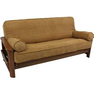 Blazing Needles Microsuede Full-Size 9-inch Futon Cover Set with Pillows, Mojito Lime