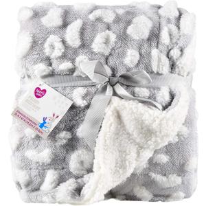 Idea Nuova Plush Baby Throw Blanket, 30x40, Grey