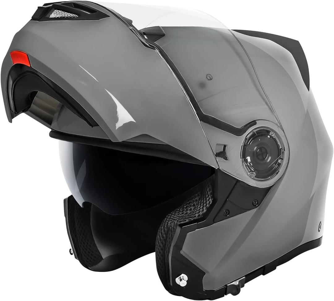 VCAN VX28 Full Face Modular Flip-Up Motorcycle Helmet DOT Approved, Coolmax Cheek Pad & OTG Ready XL