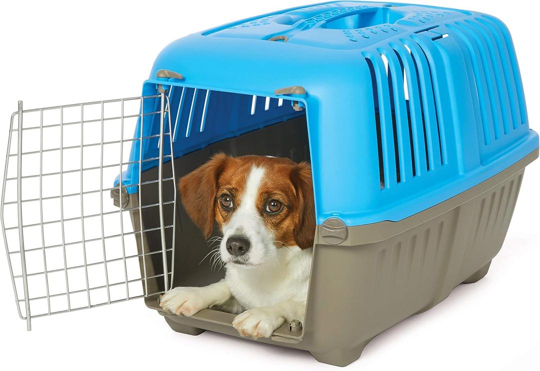 MidWest Homes for Pets Spree Travel Pet Carrier, Dog Carrier Features Easy Assembly and Not The Tedious Nut & Bolt Assembly of Competitors, Blue, 24-Inch Small Dog Breeds (1424SPB) (24 Inch (Pack of 1))