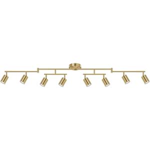 AUQUEE 8 Light Track Lighting Fixtures Ceiling, Gold Kichen Track Lighting Fixtures, Rotatable Light Heads, Adjustable Modern LED Track Lights for Kitchen/Hallway, No GU10 Bulb
