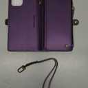 Defencase for iPhone 15 Plus Magnetic Wallet Case Compatible with Magsafe with RFID Blocking Zipper Strap Card Holder for Women Men, PU Leather Detachable Case for iPhone 15 Plus (6.7 inches), Purple