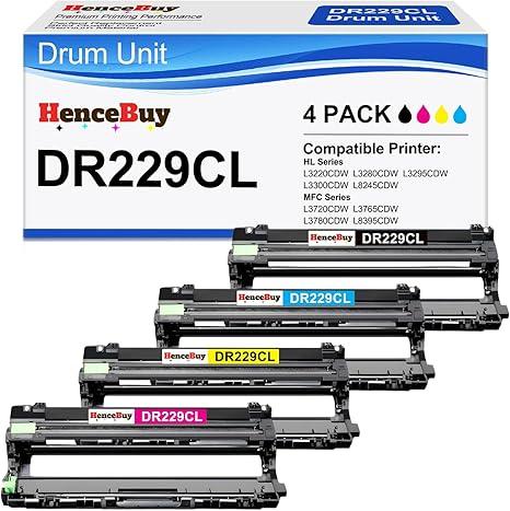 Compatible DR229CL Drum Unit (NOT Toner) Replacement for Brother DR229 use with TN229 TN229XL Work with Brother HL-L3220CDW MFC-L3720CDW HL-L3280CDW HL-L3300CDW MFC-L3780CDW Printers (4-Pack)