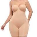 SHAPELLX Shapewear for Women Strapless Bodysuits Tummy Control Butt Lifting Faja Body Shaper, 37/S