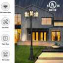 VIANIS Black Outdoor Post Light with 3-Head, 78" H Lamp Posts Outdoor Lighting, 100% Aluminum Anti-Rust Light Poles for Outside, Waterproof Street Lights for Porch, Patio, Pathway(Hardwired 120VAC)