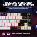 Guiheng Wired Portable 60% Mechanical Gaming Keyboard,RGB LED Backlit Compact 68 Keys Mini Wired Office Keyboard with Red Switch for Windows Laptop PC Mac - White
