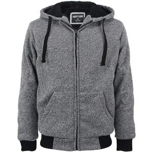 LeeHanTon Heavyweight Hoodies for Men Jackets Comfy Sherpa Lined Zip Up Hoodie Coats with Pockets Outerwear (3X-Large, Lt.grey-143)