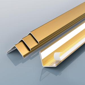 Golden Wall Corner Protector, 4Pcs, Length 35.4in, Width 0.4in - Self Adhesive Metal Corner Protector for Aluminum Trim molding, Cabinet Edge Guard, Easy to Install (35 7/16" X 3/8")