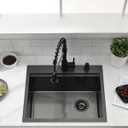23 Inch Black Drop In Kitchen Sink Workstation - SZBAQTM 23x19-Inch Drop In sink Stainless Steel Single Bowl 10'' Deep Handmade Top Mount Sink with Cutting Board& Strainer, 23"X19"X10"