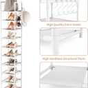 LANTEFUL Tall Narrow Shoe Rack 10-Tier Skinny Shoe Shelf Storage for 10-15 Pairs Shoes and Boots, Space Saving Corner Shoe Rack Organizer for Closet, Entryway, Garage, Living Room,White