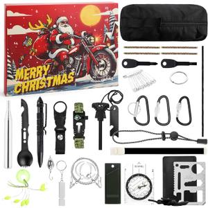 2 x Advent Calendar 2025-24 Day Survival Kit for Adult and Teenager Christmas Countdown Surprise Gift, Adventure Survival Tools for Outdoor Camping Gear, Fishing, Hunting