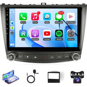 Naifay Android Car Radio for Lexus IS250 IS300 IS350 2006-2012 Stereo, 9inch IPS Touch Screen for Lexus Car Stereo with Carplay Android Auto/FM/Bluetooth/GPS/WiFi/AHD Camera/MIC + Canbus, 2G+32G