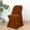 Efavormart Cinnamon Brown Spandex Stretch Fitted Folding Chair Cover - 160 GSM, 1 Pack