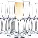 UMEIED Champagne Glasses, Set of 12 Champagne Flutes with Classic Shape, Long stem Sparkling Wine glasses for Wedding, Restaurant, Bar, Wine Toasting, Clear (Transparent)