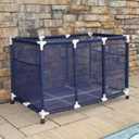 Pool Noodles Holder, Toys, Balls and Floats Equipment Mesh Rolling Storage Organizer Bin, Kids Height, Large, (43" W x 25" L x 28" H), Blue/White Style 563009