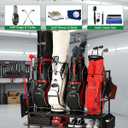 Golf Bag Storage Garage Organizer- Golf Bag Stand Fit for Golf Bags, Golf Clubs, Golf Balls, Golf Equipment Accessories, Golf Bag Storage Rack with Wheels for Garage
