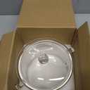 Glass Cooking Pot, 1.7L/57oz Heat-Resistant Borosilicate Glass Saucepan with Cover, Cookware Set Stovetop Pot for Soup, Pasta,& Baby Food (57OZ)