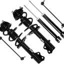 SCITOO 6pc Complete Strut Suspension kit 2011 2012 For Kia Optima 2.0L 2.4L | Front Complete Strut Assembly Rear shock absorber Tie Rod End replace 11771 11772 5646 K750610 K750611 struts