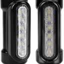 Motorcycle Highway Bar Lights Switchback Driving Lights Led Amber Turn Signals White Driving RGB Atmosphere LED Crash Bar Lights for 1-1/4 inch Crash Bars Touring Bikes Motorcycle Lights (Black)