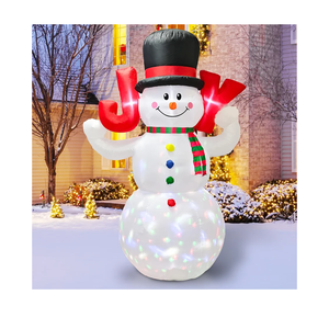 8ft Christmas Inflatables Outdoor Decorations, Christmas Blow up Snowman Built-in Rotating Colorful LED Lights, Xmas Holiday Party Indoor Outdoor Décor for Yard Lawn Garden
