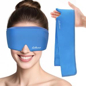 Cooling Eye Mask for Puffy Eyes, Headache and Migraine Relief Gel Eye Mask, for Headache, Puffiness, Eye Strain, Sinusitis & Post-Surgery Care  Large Soft Reusable Cold Eye Compress, Deep Blue