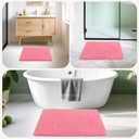 Bathroom Rugs Non Slip 24"x16", Absorbent Bath Mats Quick Dry, Shaggy Microfiber Bath Rugs, Extra Soft Plush, Machine Washable Bath Mats for Bathroom Floor, Tub and Shower, Pink