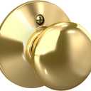 Schlage F170 PLY 605 V Plymouth Door Knob, One Sided Non-Turning Dummy Door Handle, Bright Brass