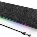 SOULION Computer Speakers, USB-Powered Bluetooth PC Soundbar with Dynamic RGB LED Lights, Surround Sound for Desktop, Laptop, Office, Work, Music & Gaming, Black (USB-C to USB Adapter Included)