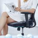 Gel Seat Cushion for Long Sitting(Enlarged & Thickened), Cooling Pressure Relief Seat Cushion for Wheelchair, Driving, Kayak, Office Desk Chair Seat Pad Gel for Heavy People[Blue-19.7" Large]