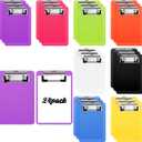 cobee Small Clipboards 4 x 6 Inch,24 Pack Plastic Colorful Mini Clipboard Memo Size with Low Profile Clip Pocket Clip Board for Offices Classroom Nursing Shopping Lists (8 Colors)