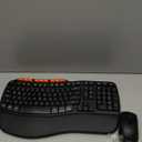 Ergonomic Wireless Keyboard and Mouse Combo, 2.4G Full Size Wave Key Board with Cushioned Palm Rest, Natural Typing, 3 DPI Adjustable Mouse, USB-A & C for Computer/Laptop/Mac/Tablet - Sablute MA31