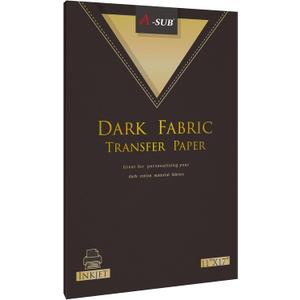A-SUB Heat Transfer Paper for Dark Fabric, 11X17 Inch Iron On Transfer Paper for Inkjet Printer 10 Sheets, Make Custom T-Shirts, Totes, Bags