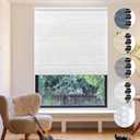 HOMEDEMO Cellular Shades Cordless White-Blackout 34" W x 36" H